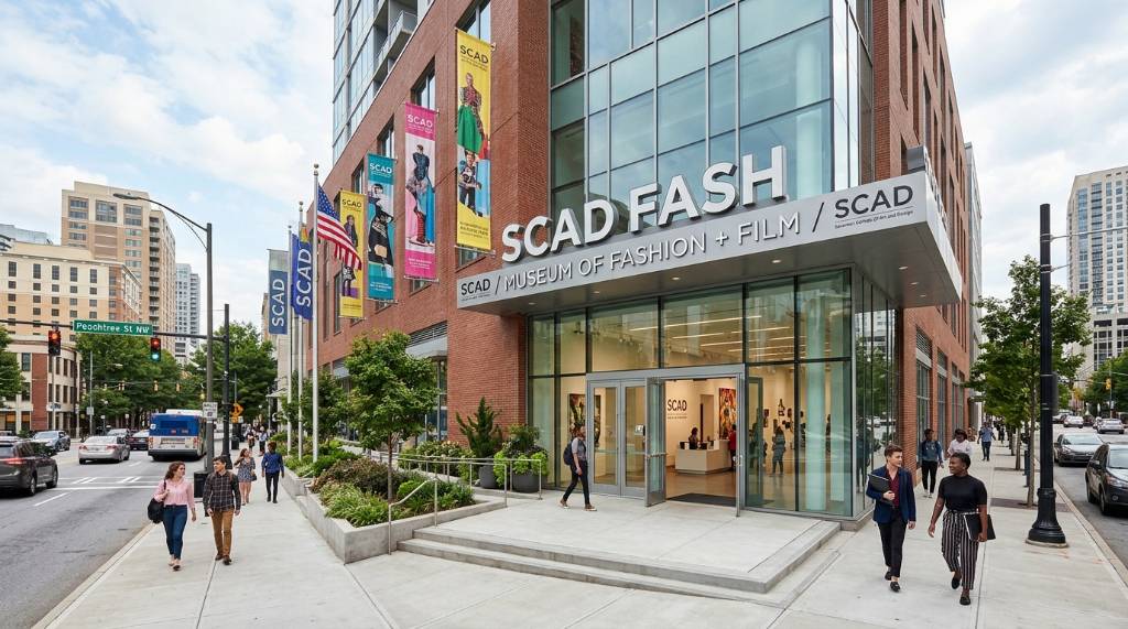Entrance of the SCAD FASH Museum of Fashion + Film on Peachtree Street in Atlanta